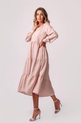Vestido midi plissado solto