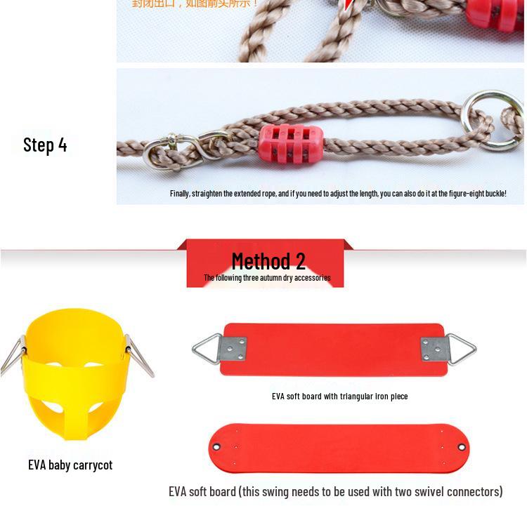 Adjustable Hanging Swing Extension and Suspension Rope Set