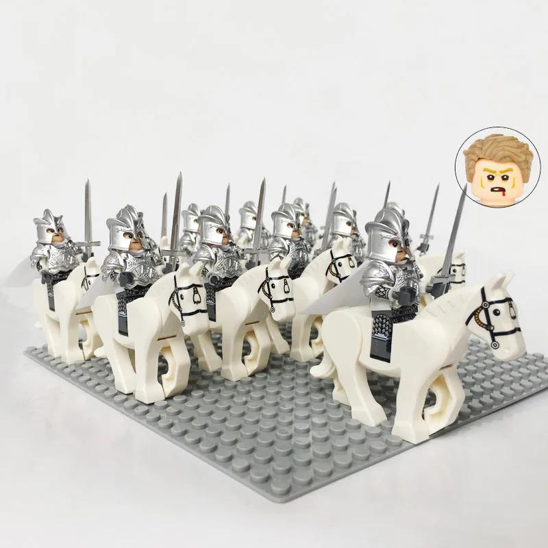 Medieval Roman Dynasty Commander Golden Warrior Spartan Solider Hawk Princess King Dragon Knight War Horse Figure Block Kids  Children Toy