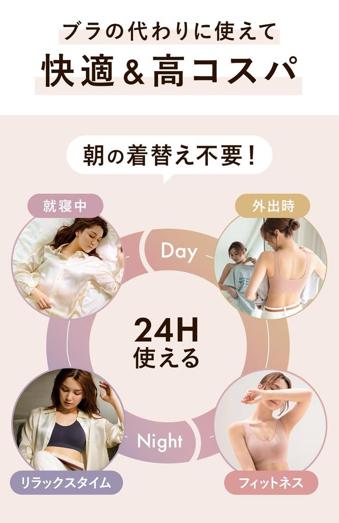 Bambi Water Night Bra, 24-Hour Wireless Bra with Adjustable Bra, Daytime/Night Wear (M, Black)