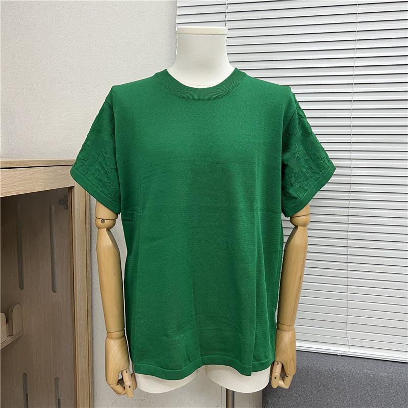 Edition 2025 Spring/Summer Trendy Jacquard Brand Logo Knit Unisex Short Sleeve