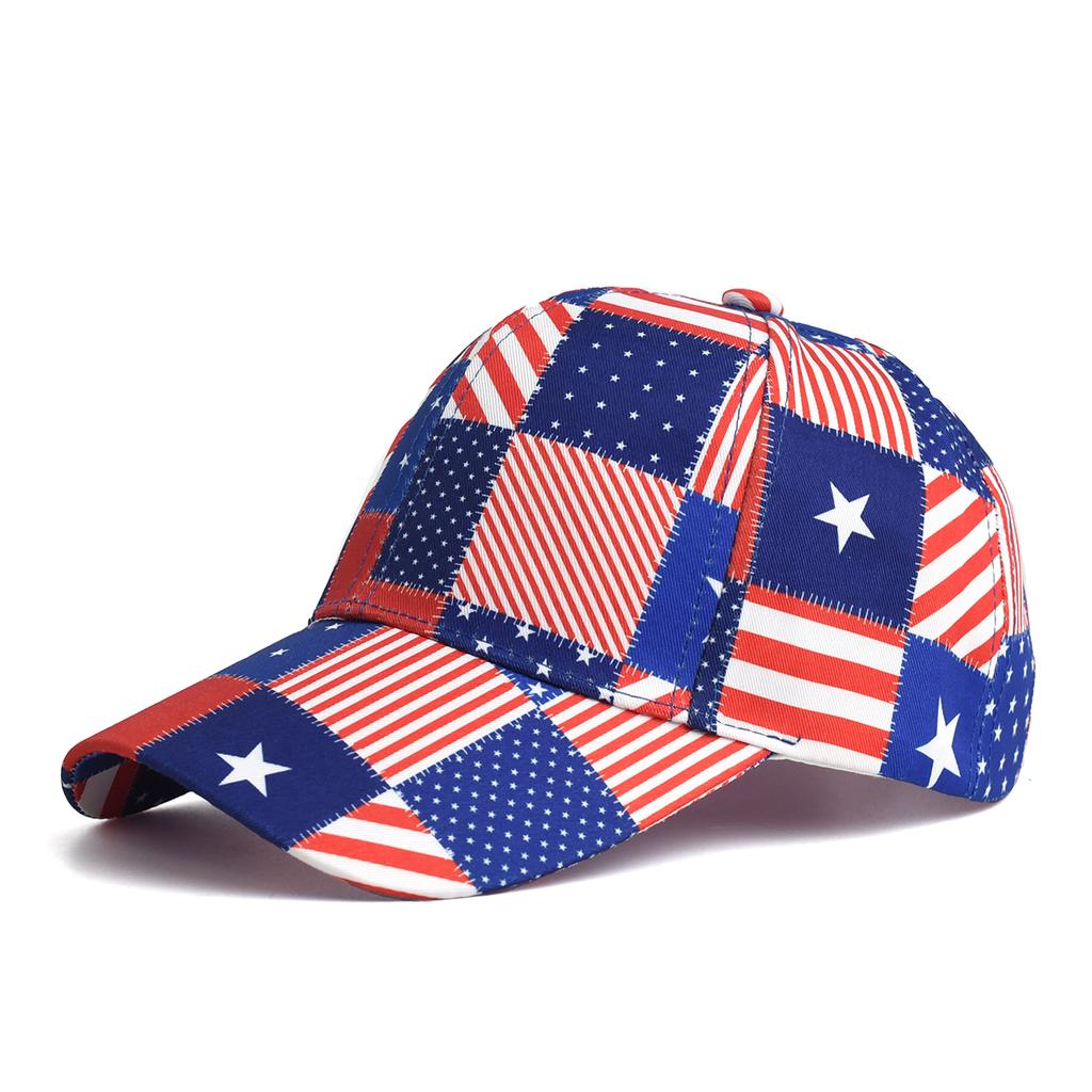Unisex American Flag Sticker Baseball Net Caps Spring and Summer Outdoor Adjustable Casual Hats Sunscreen Hat