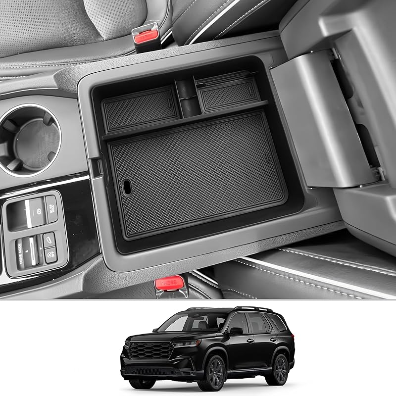 CDEFG  2024 2025 Pilot Center Console Organizer Tray For -2025 Honda Pilot Touring Sport EX-L Elite TrailSport LX Middle Console Storage Box 2024