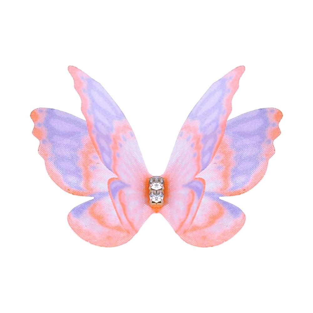 

50Pcs 3D Organza Fabric Butterfly Appliques Gradient Color Double-layer Chiffon Butterfly Embroidered Patches Translucent