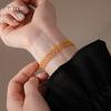 Bracciale in pizzo traforato placcato oro 18k vero Bracciale europeo e americano Gioielli semplici donna