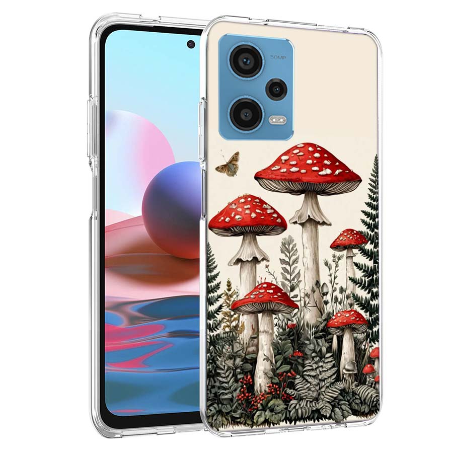 Colorful Mushroom Phone Case For Redmi Note 13 12 14 15 Pro Plus 13R 11 11T 11E 11S 10 Pro 10S 9 9S Cover Cell Clear TPU Capa Ca
