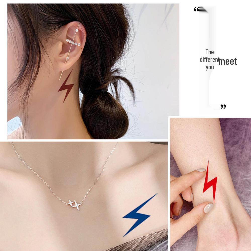 Waterproof Minimalist Lightning Temporary Tattoos for Couples - Long-Lasting and Fashionable for Parties