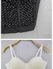 European & American Rivet Beaded Crop Top Corset Camisole