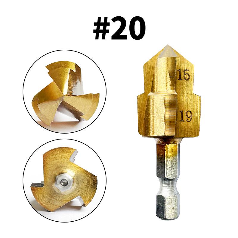 T-Handle Drill Bit Set for PPR/TPR Pipes: Water Pipe Punching & Reaming (20/25/32mm, 1/2" & 3/4").