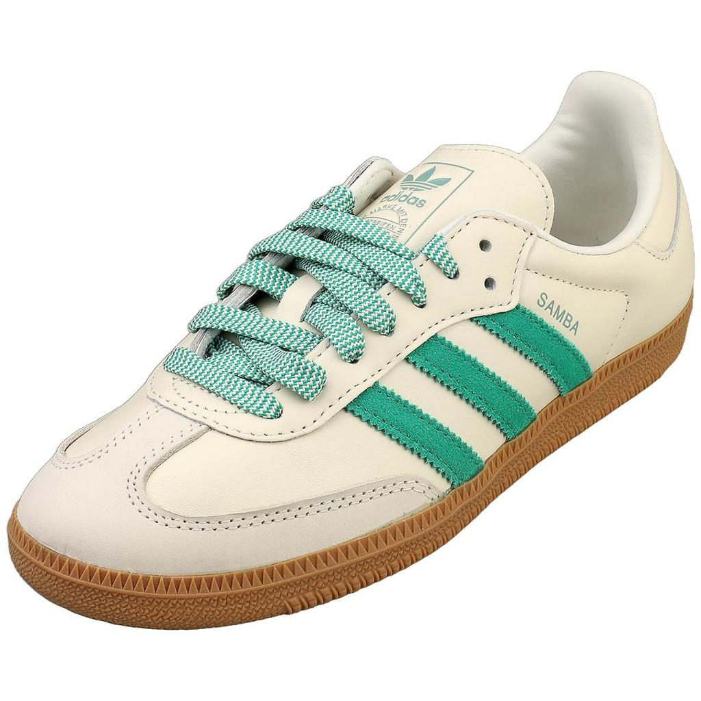 Adidas Originals SAMBA OG W Leather Sneakers Size Off for Men and Women JI3906, White/Green, 23.0cm - White/Green (JI3906)