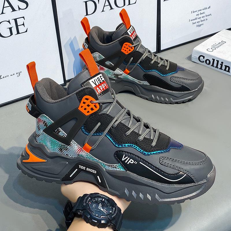 Men's Shoes Winter New High-top Platform Dad Shoes Men's Casual Sports Shoes Teenager Sports Shoes