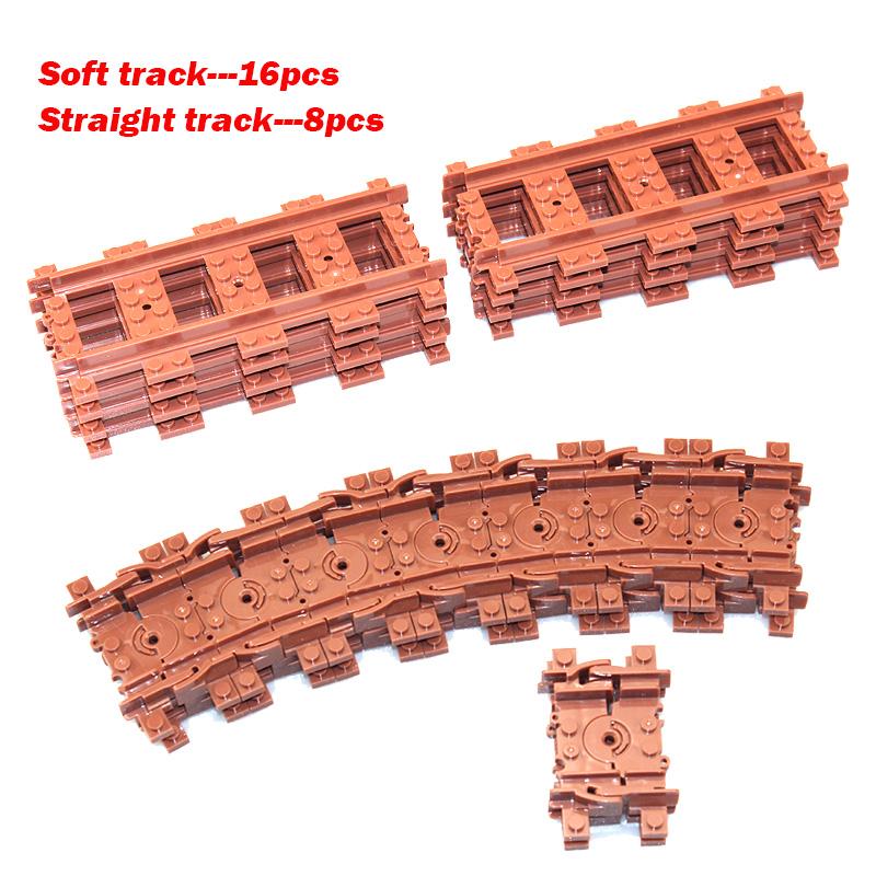 Şehir Yaratıcı Trenler Esnek Raylar Çatallı Düz Eğri Raylar Makas Yapı Taşı Tuğlalar Çocuklar İçin Yüksek Teknolojili Oyuncaklar