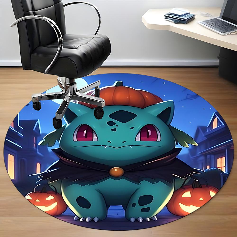 

1pc Bulbasaur Chair Carpet for Office, Indoor Non Slip Washable Polyester Fiber Carpet, Mat For Office, Machine Washable 80cm