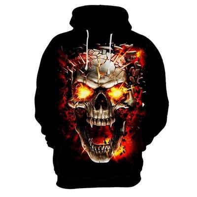 Lebka 3D Tlač Gotická Mikina s Kapucňou Cool Streetwear Muži Ženy Hip Hop Mikiny Nadrozmerná Mikina s Kapucňou Detské Vrchné Oblečenie