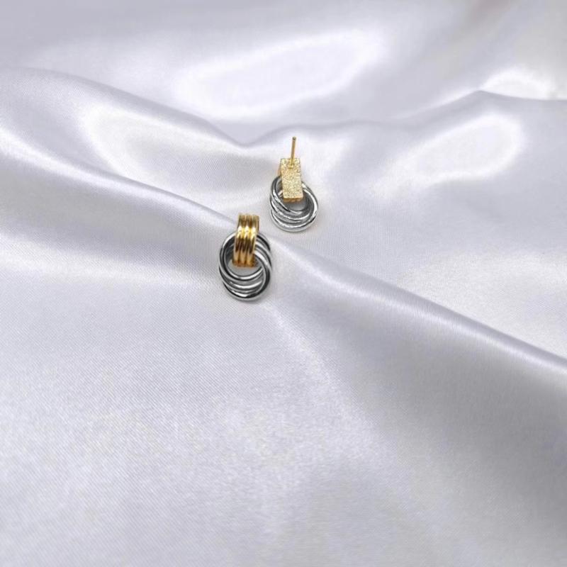 Elegant Gold Silver Knot Earrings Geometric Drop Dangle Long Link Statement Ear Pendant Jewelry for Fashion Women