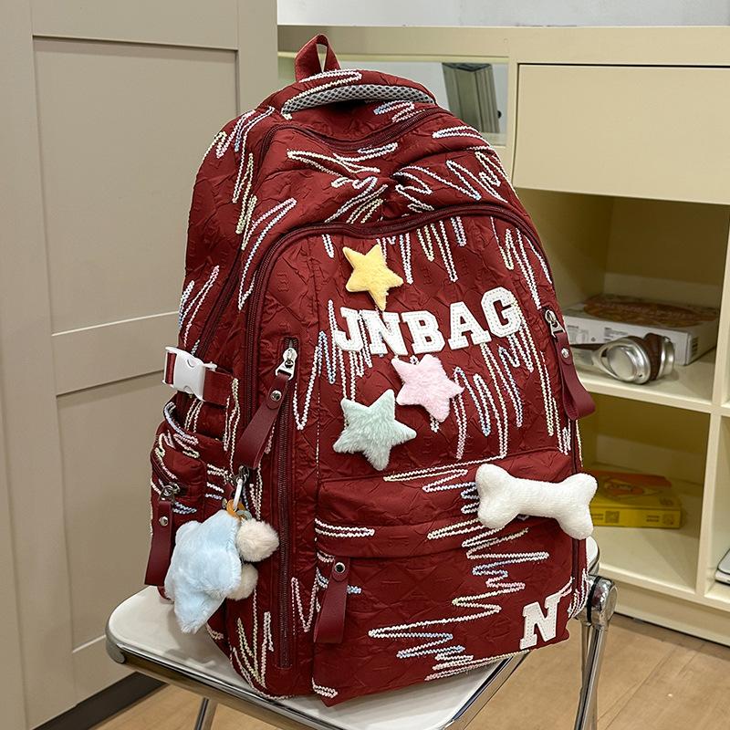 Schoolbags Children Elementary School Girls Junior High School Students High School Students Make up Lessons Bag Letters High Appearance