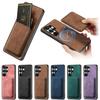 2 in 1 Magnetic Retro Cards Solt Leather Wallet Case For Samsung S25 Ultra S24 Plus S23 A16 A56 A36 A06 A17 A07 Skin Feel Cove