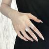 Love Diamond-Set Pink Zircon Colored Treasure Ring, Women'S Light Luxury High-End Sense Cold Wind Niche Design Open Ring