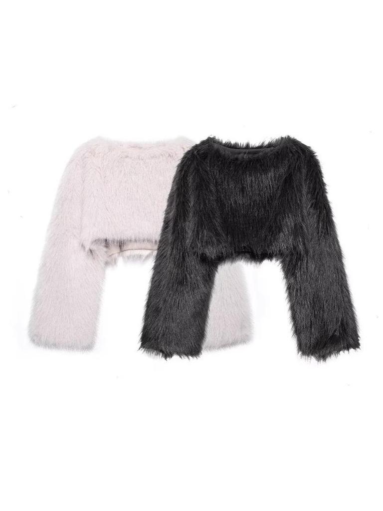 Women's High-End Faux Fur Pullover Coat - Autumn/Winter Versatile Short Style