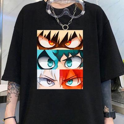 Gorące T-shirty z nadrukiem Deku Bakugou Katsuki Todoroki Shoto dla Kobiet Mężczyzn Letni T-shirt Anime Casual Krótki Rękaw Top