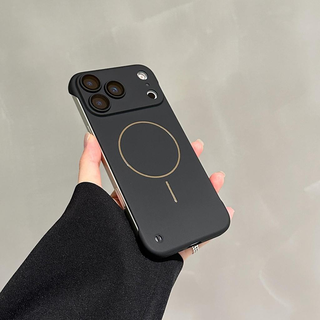 Metalen Mat Frameloos iPhone 17 Hoesje - Magnetisch, Valbestendig, Beschermende Harde Schaal