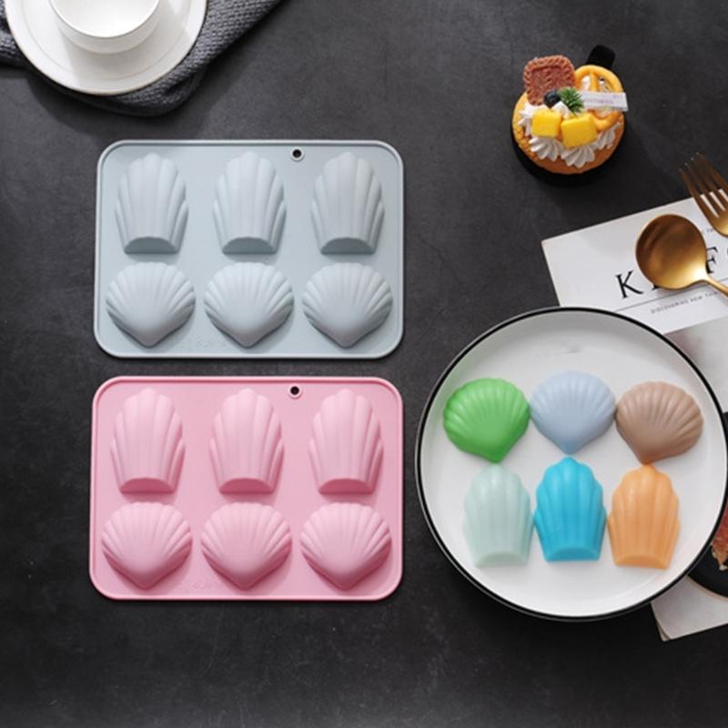 6Cavity Madeleine Silicone Mold Chocolate Mold Mousses Cake Bakings Tool