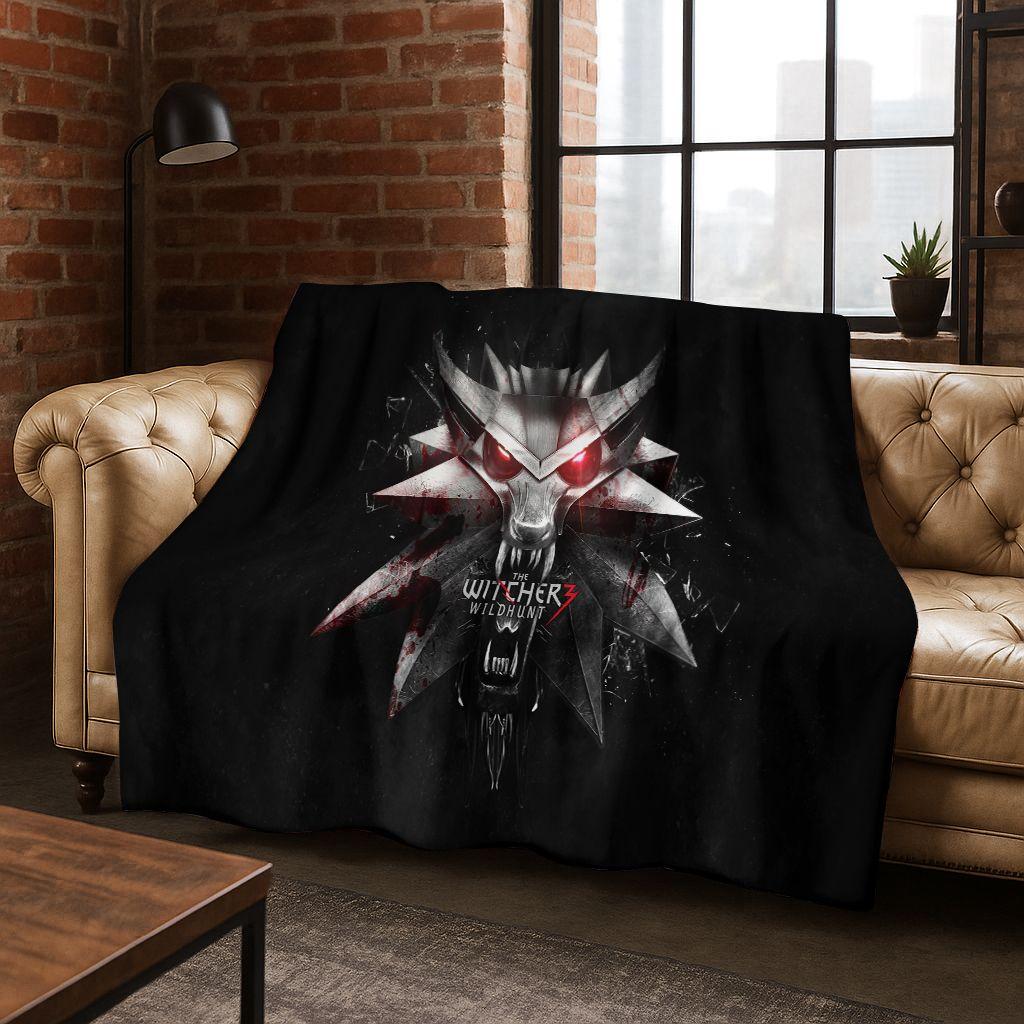 3D The W-Witcher Geralt Games Cartoon Flannel Blanket,Warm and Cozy Soft Throw Blanket for Home Bedroom Bed Sofa Cover Kid Gift