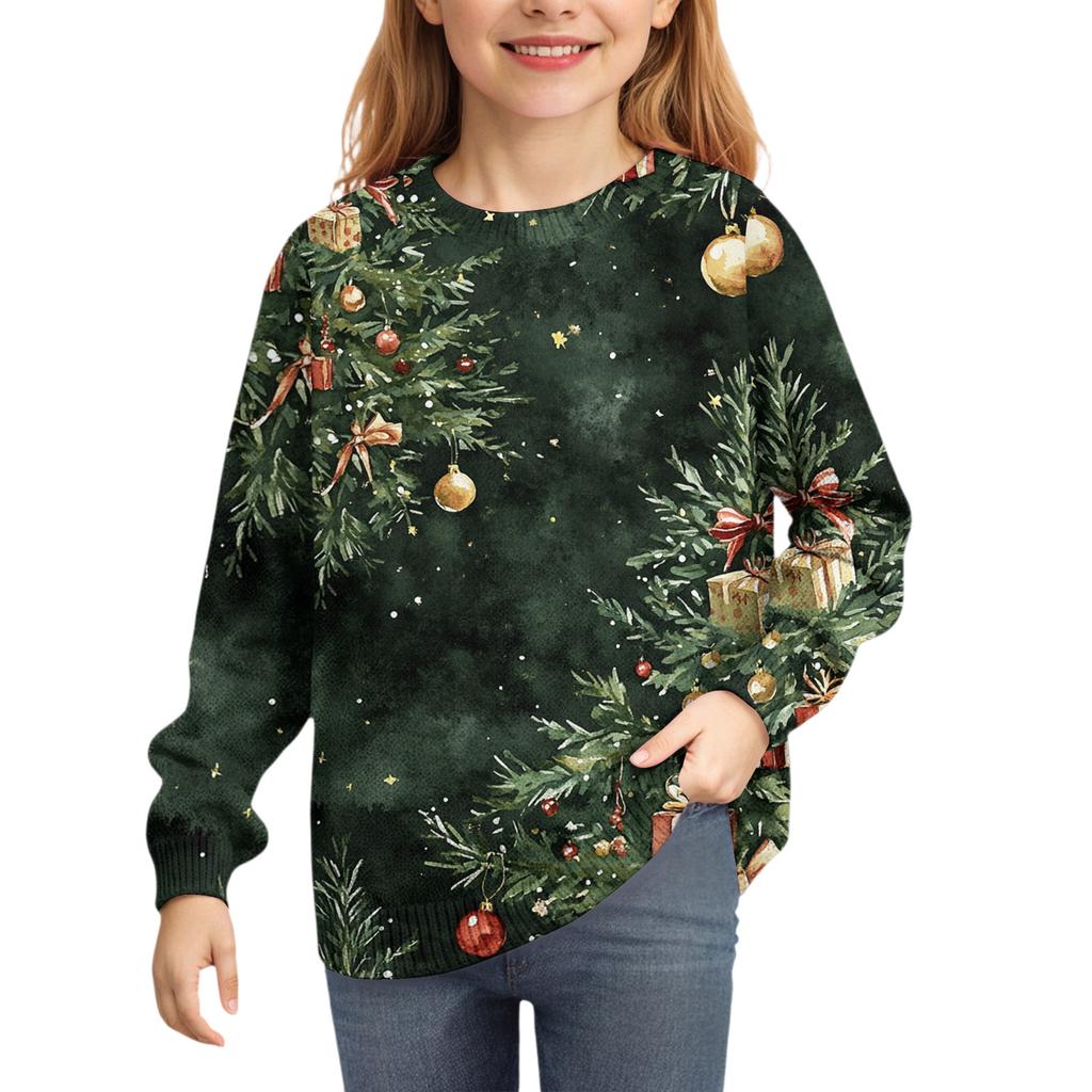 Christmas Day Sweatshirts For Children Boys And Girls Knit Sweater Cute Shirt Fall Crewneck Pullover Tops