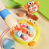 Animal Push Button Game Console with Lanyard Cartoon Rabbit Crab Duck Press Button Game Machine Toddler Educational Finger Clicker Fidget