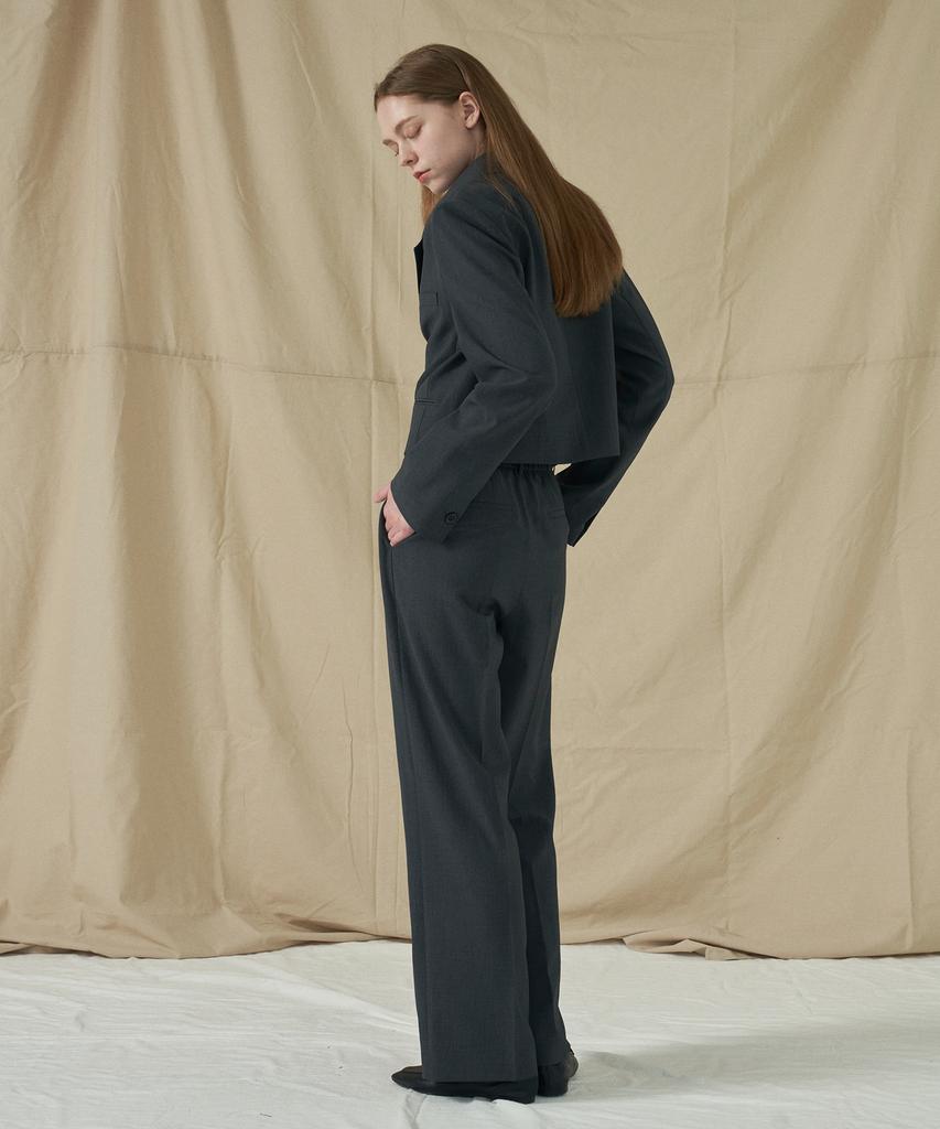 210EDIT Women'S Cool Silky Nen Pintuck Wide Slacks _Ze2Pt520_Sgr