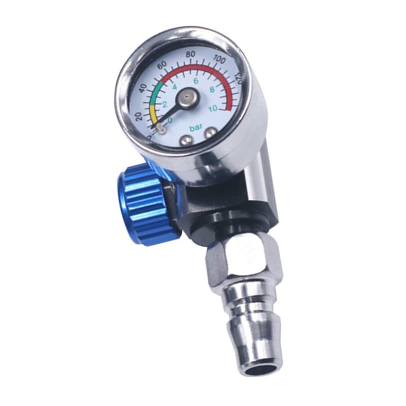

1/4” Paint Gun-Pressure Regulator with Gauge Easy to Install for Air Tools синій