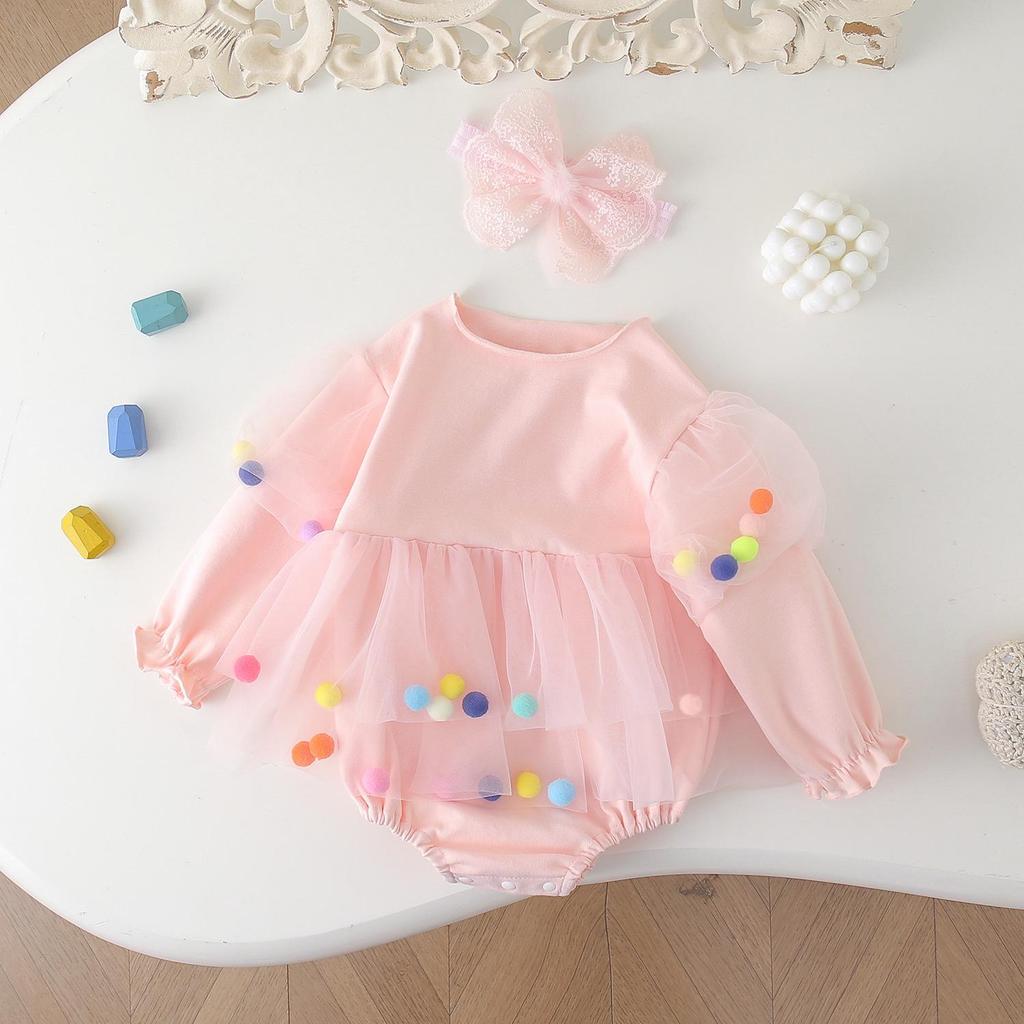 New Princess Tulle Skirt Birthday Dress Romper for Infants and Toddlers