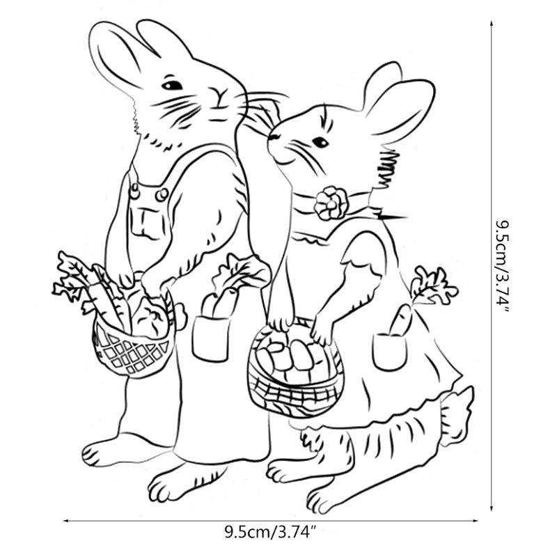 Buy Bunny Rabbit Silicone Clear Seal Stamp DIY Scrapbooking Embossing ...