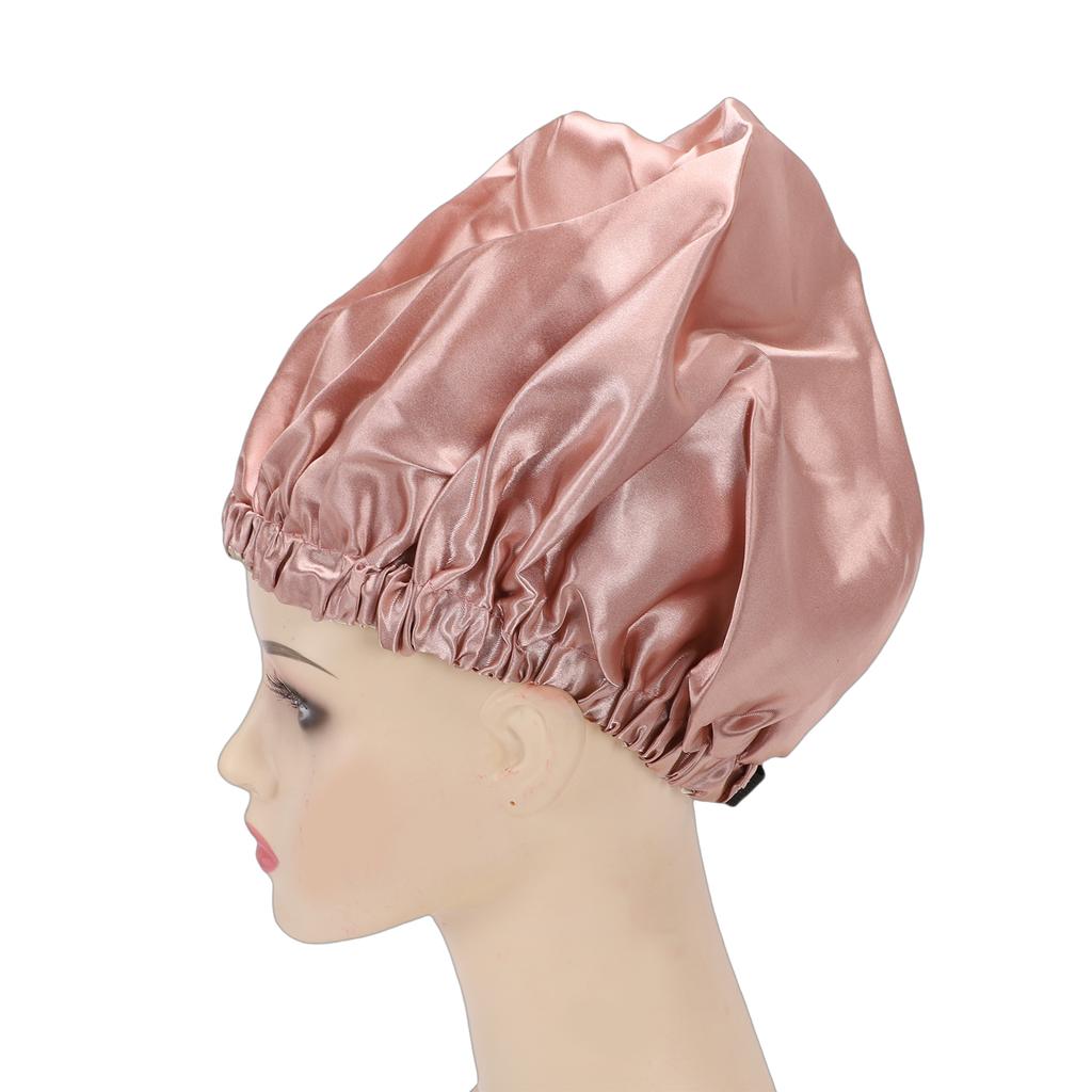 Sleep Cap Double Layer Adjustable Champagne and Beige Slick Finish Breathable Night Sleeping Hair Bonnet