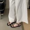 French flat-bottomed thin-strapped sandals women's shoes 2025 new summer Korean version versatile minimalist beach shoes Roman shoes