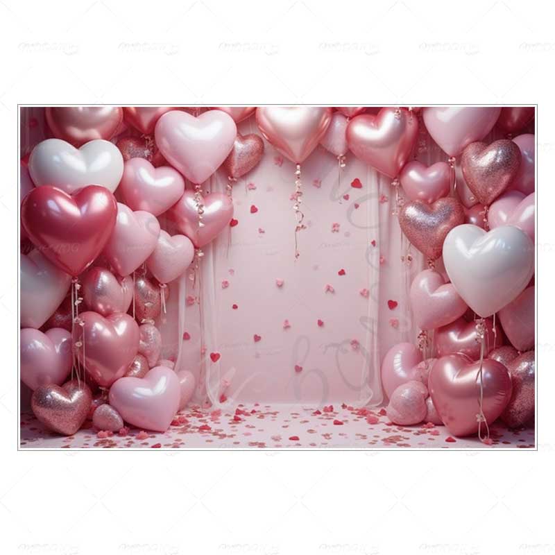 MOON.QG Valentine's Day Decoration Photo Background Candy Shop Teddy Bear Rose Soad Backdrops For Photography Studio Photozone