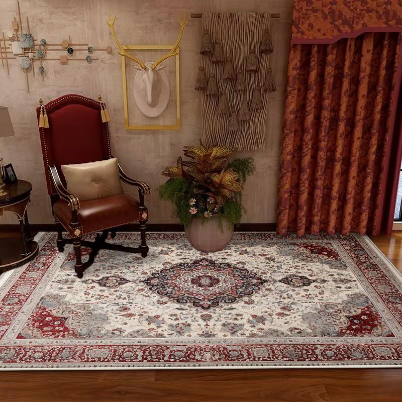 Retro Ethnic Style Bedroom Carpet Persian American Carpets Large Area Living Room Decoration Rugs Cloakroom Lounge Rug Washable