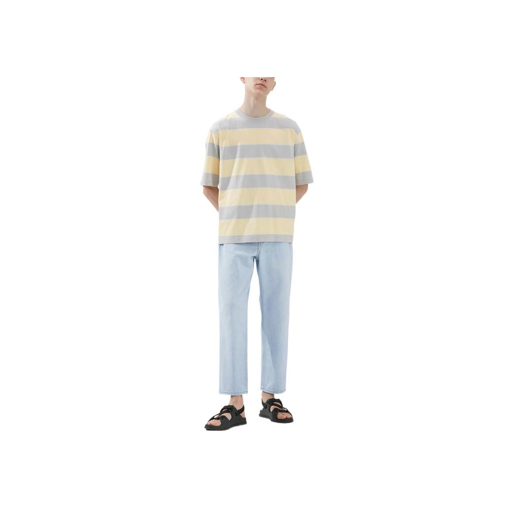 UNIQLO SS23 U Series Oversized Striped Short Sleeve T-Shirt Men tops Cream 457714-40