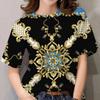 T-shirt Estiva da Donna Stampa Barocca 3D Manica Corta Lusso Moda Ragazza Top Tee Harajuku Tshirt Abbigliamento Taglie Forti Y2k