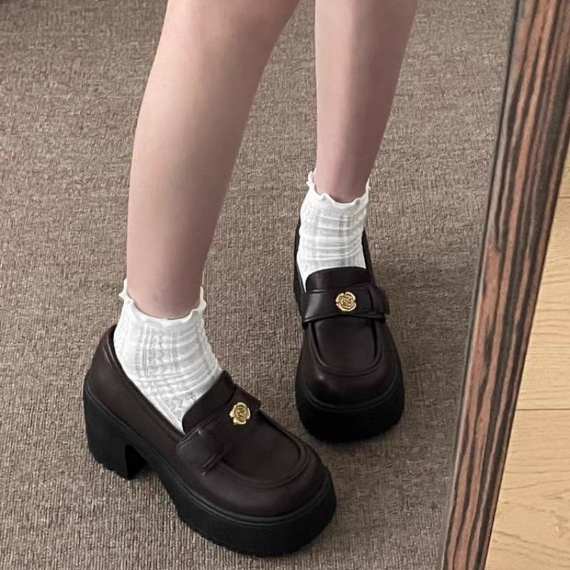 Fashion Autumn New Thick Heel Shoes Women's Fashion Round Head Deep Mouth Thick Sole Anti-slip Wear-resistant High Heels