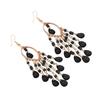 Bohemian Ethnic Long Antique Gold Color Water Drop Earrings for Women Colorful Bead Tassel Earring Pendientes Mujer
