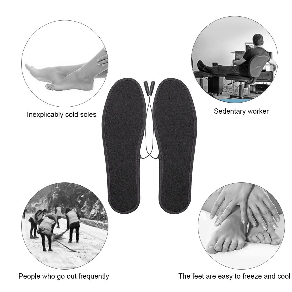 Elektriska Värmesulor USB Värme Vinter Fotvärmare Storlek 39 44 för Män Kvinnor Skidåkning Isfiske Vandring Arbete