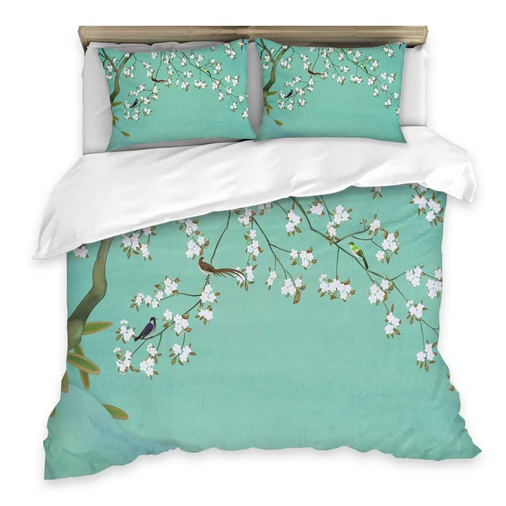 Chinese Style Duvet Cover Sets for Kids Teens Adults Lightweight Quilt Covers Chinese Culture Bedding Set Bedroom Decor No Quilt
