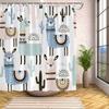 Alpaca Parade Shower Curtain - Colorful Andean Animal Wall Hanging Decorations for Living Room and Bedroom - Weird