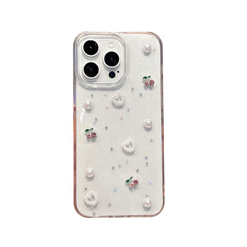 Gradient Glitter Epoxy for IPhone17promax Phone Case Pearl Bear for Apple 16 Flower Star 15