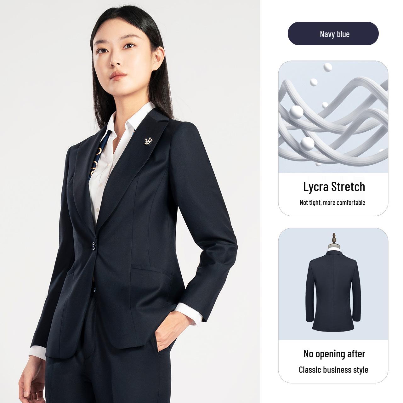 

Женский костюм Jieshi из высококачественной шерсти, машинная стирка - Профессиональный формальный блейзер для поездок на работу и работы. 165/88