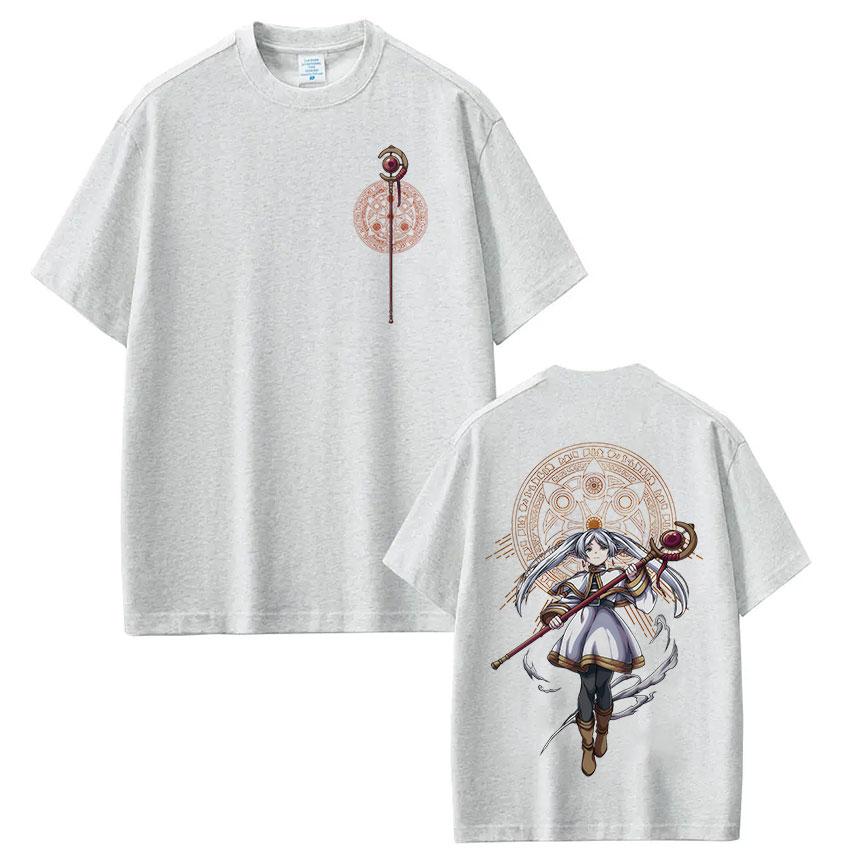 Anime Frieren Beyond Journeys End Frieren T-shirt Manga Sommar T-shirt Herr Dam Mode Kortärmad Bomull Lös T-shirt