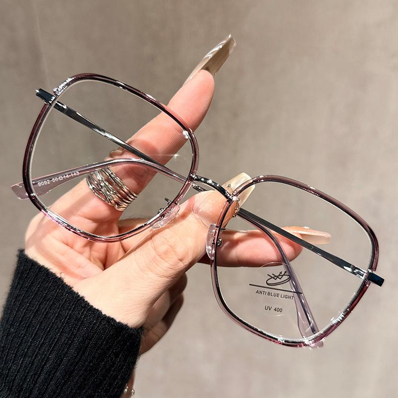 Anti-blue Light Glasses For Women Without Makeup Large Frame Polygonal Myopia Glasses Frame MH9092