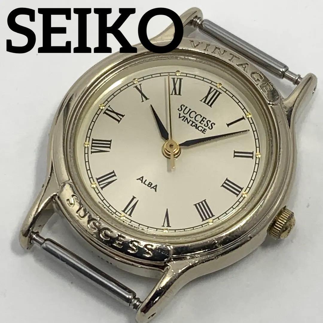 834 [Battery replaced and cleaned] Working item SEIKO ladies watch Seiko ALBA SUCCESS Face only Gold GOLD Quartz
