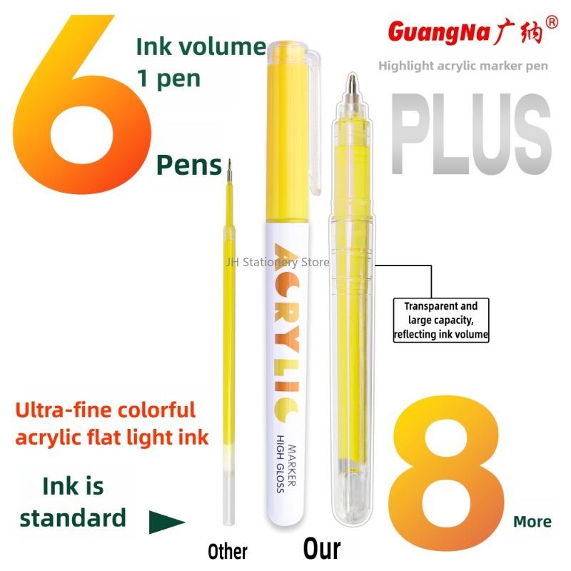 GUANGNA 168/12 Farben Große Kapazität Highlight Direkter Flüssiger Acryl-Gel-Stift Morandi Stift Mehrfarbiger Marker Schulbedarf